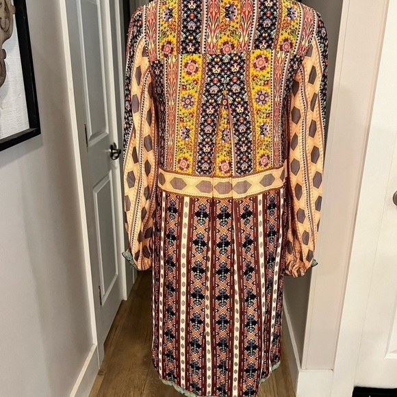 TANVI KEDIA NWOT for Anthropologie Agatha multicolor bohemian long sleeve dress - Picture 3 of 15